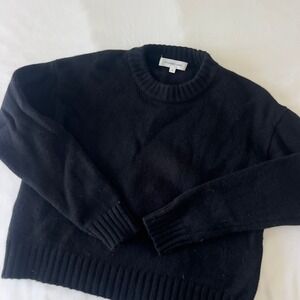 Assembly Label Black Crew Neck Long Sleeve Knit Sweater Size 8